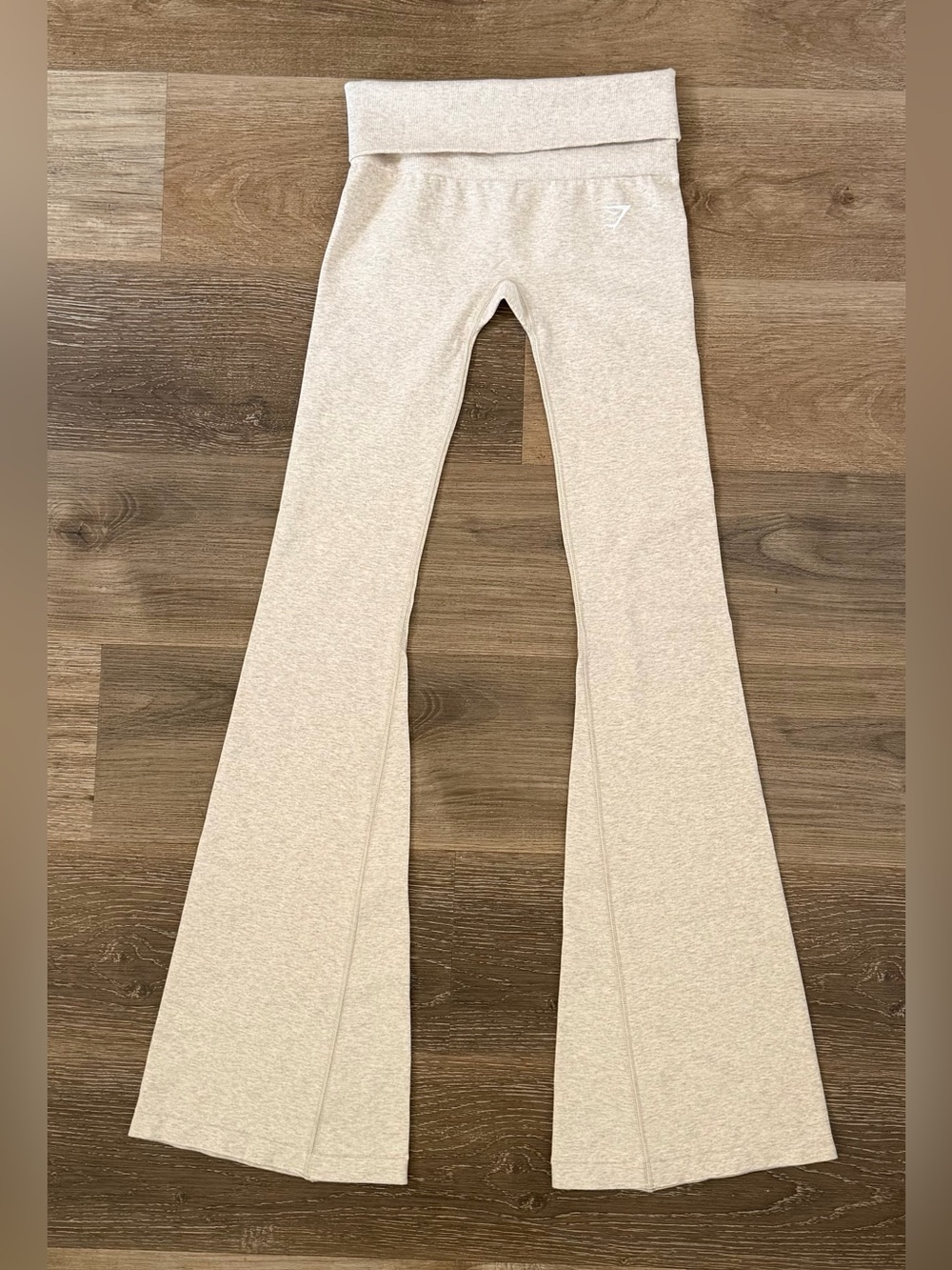 Gymshark COTTONMOVE Cotton Blend Seamless Flared Legging Light Brown Sz S NWOT